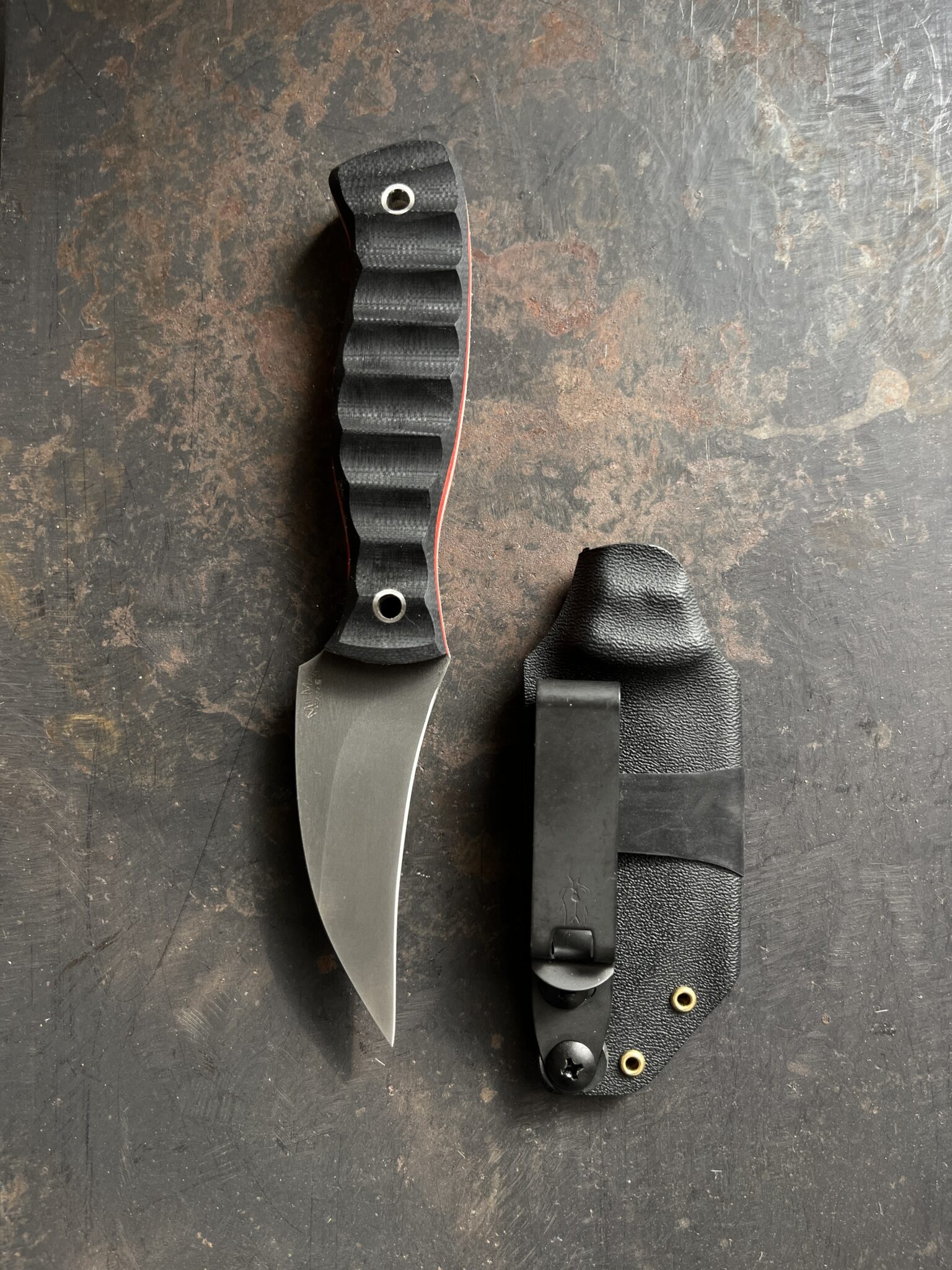 Reved Black/Red MilMak Blades Hand Crafted Tactical Blades, Hunting